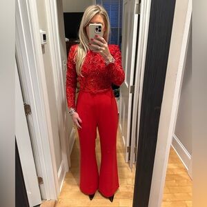 Nadine Merabi Eleanor Red Jumpsuit